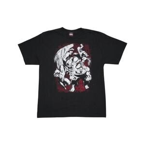 Vintage Marvel Comics Black Graphic Tee – Avengers X-Men Superhero Mashup – XL